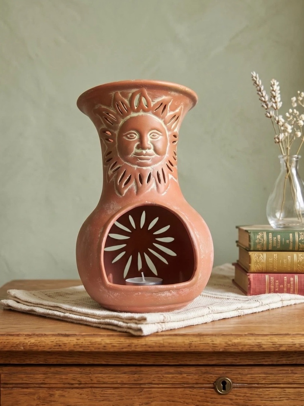 PartyLite Celestial terracotta Sun Votive Tea Lite Candle Holder